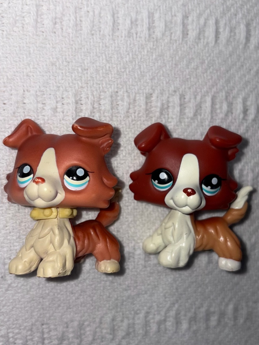 Authentic LPS Littlest Pet Shop Collie Dog #1542 Set Of 2 2007 G2 Blue Eyes Vtg